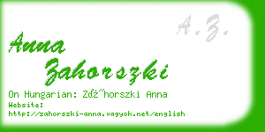 anna zahorszki business card